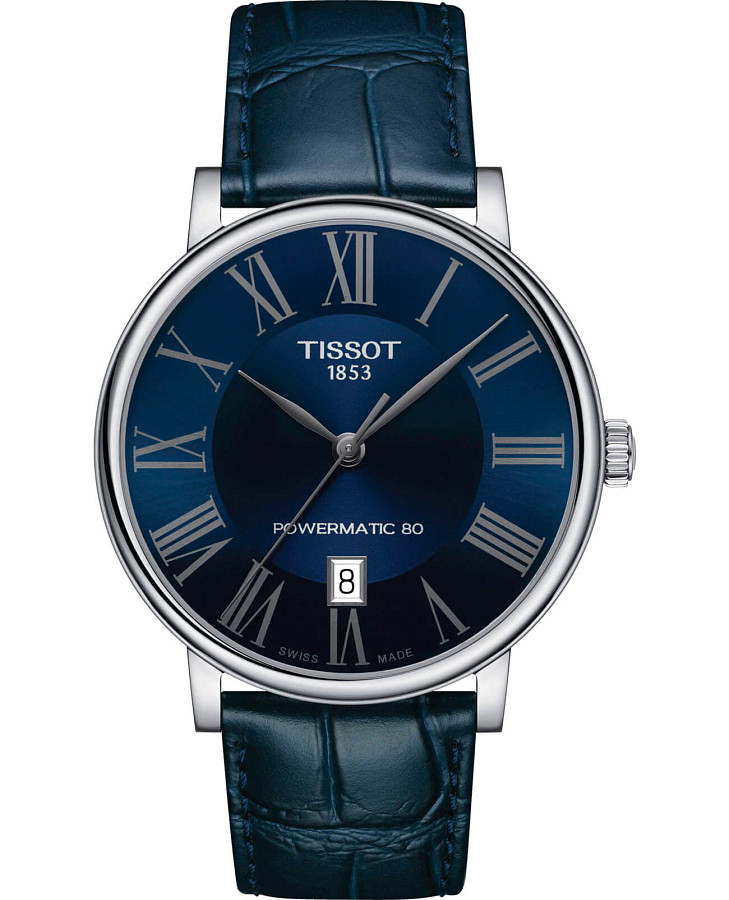 Часы Tissot Carson Premium Powermatic 80 T122.407.16.043.00 — мужские, синий
