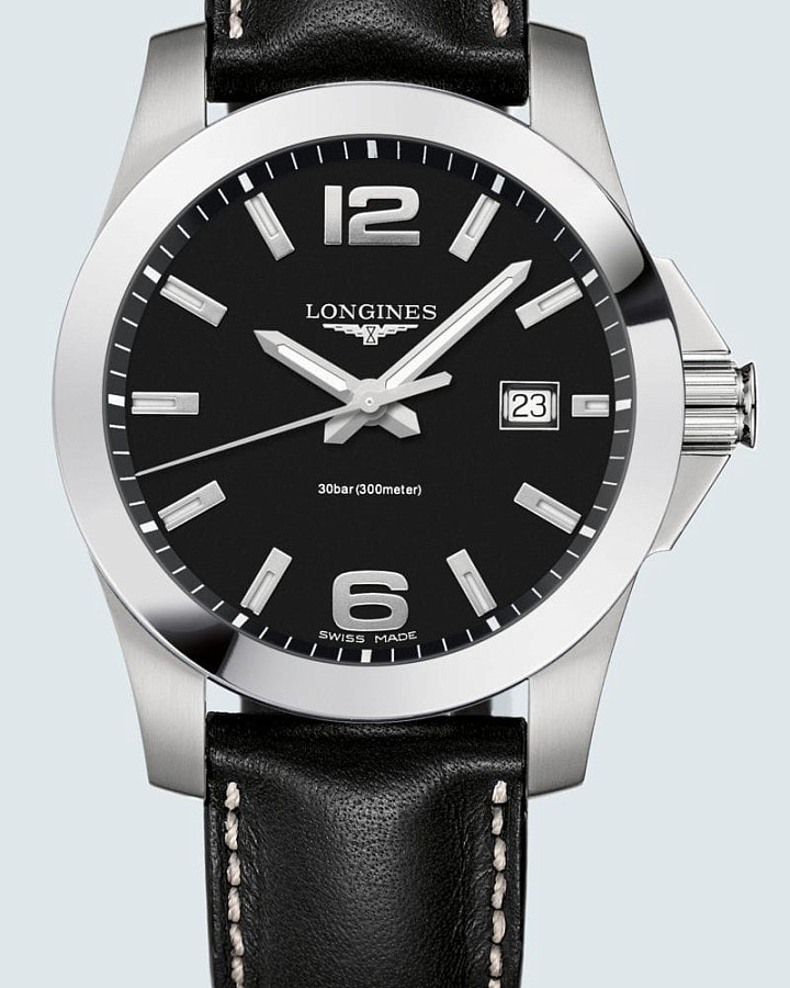 Часы Longines Conquest L3.759.4.58.3 — кварцевые, сталь металл