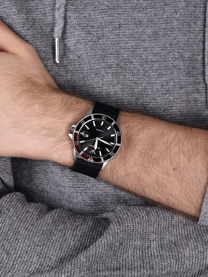 Часы Emporio Armani Diver AR11341 — мужские, силикон