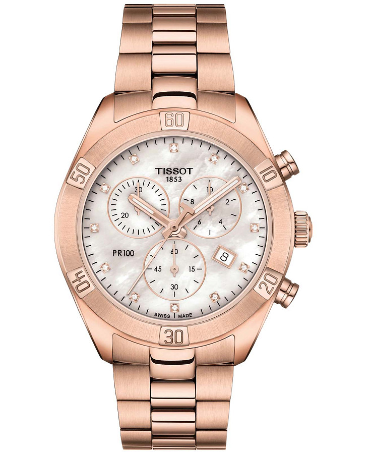 Часы Tissot PR 100 Sport Chic Cronograph T101.917.33.116.00 — женские, белый