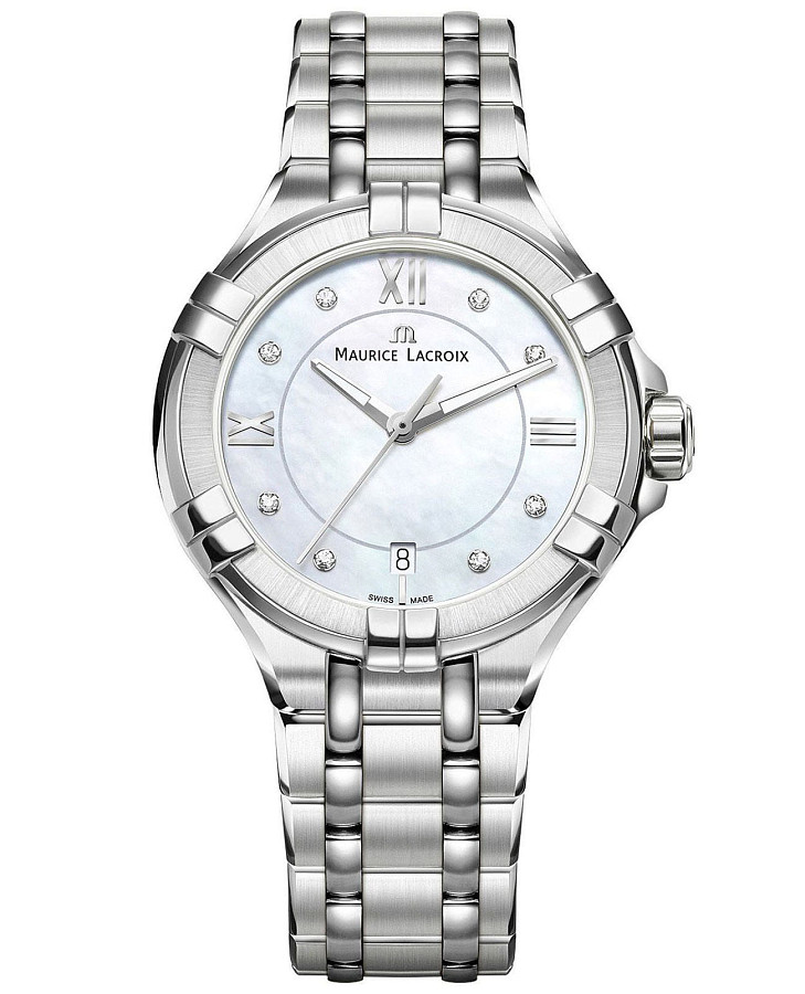 Часы Maurice Lacroix Aikon Date AI1006-SS002-170-1 — женские, перламутровый