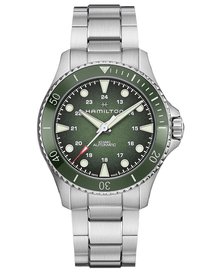 Часы Hamilton Khaki Navy Scuba Automatic H82525160 — мужские, зеленый