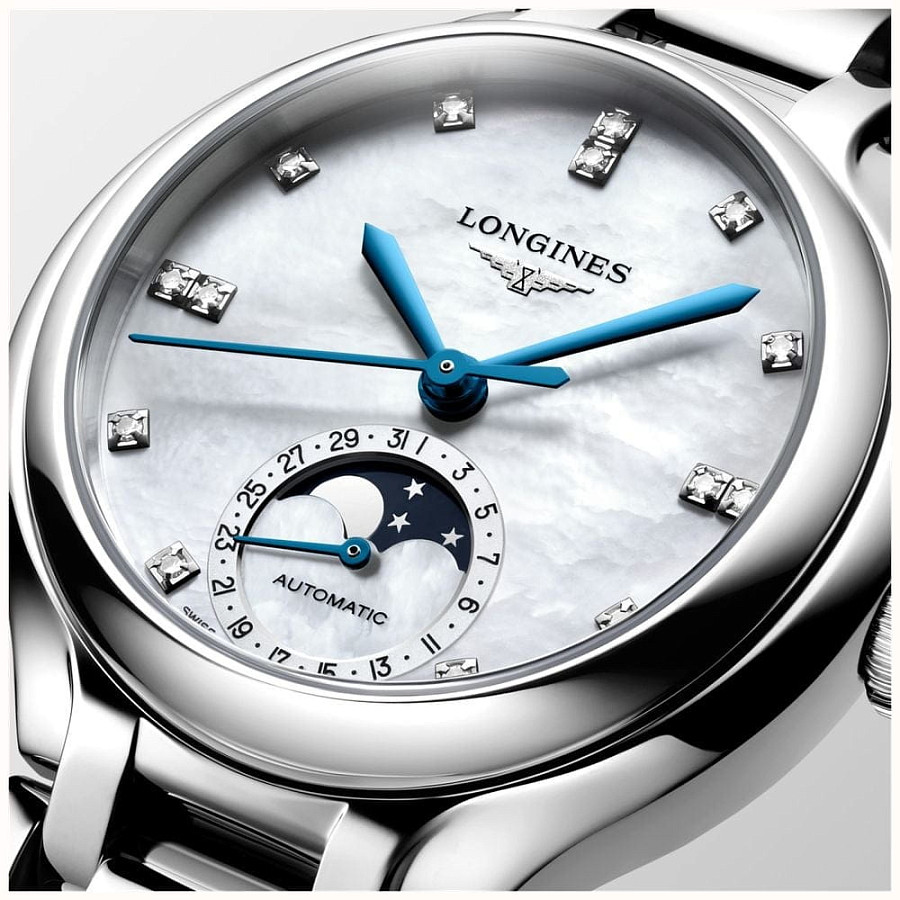 Часы Longines Elegance PrimaLuna L8.126.4.87.6 — нержавеющая сталь, женские