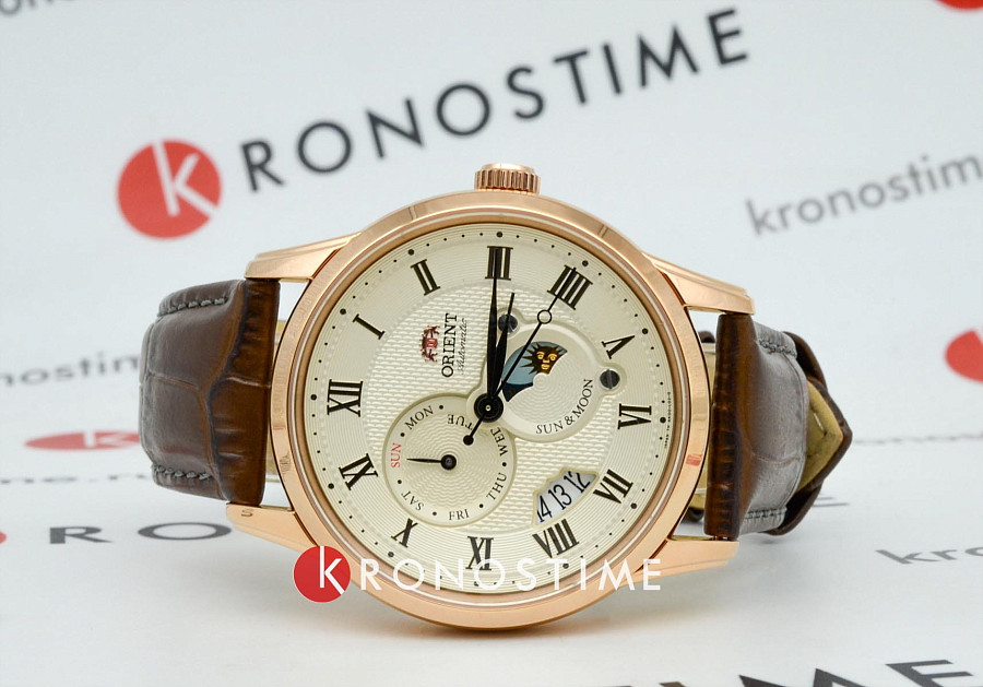Часы Orient Sun and Moon RA-AK0001J (RN-AK0001J) — механические, металл сталь