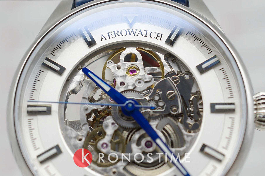 Часы Aerowatch Les Grandes Classiques Skeleton Automatic 60996 AA02 SQ — кожаный, мужские