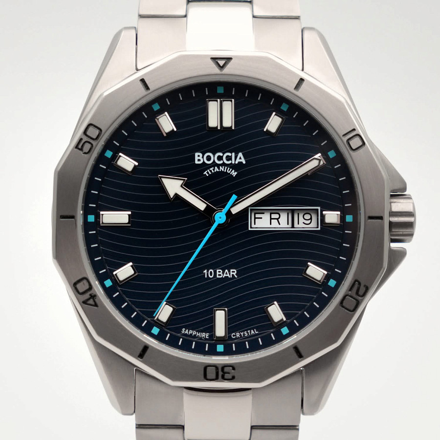 Часы Boccia Titanium 3680-03 — кварцевые, Германия, мужские