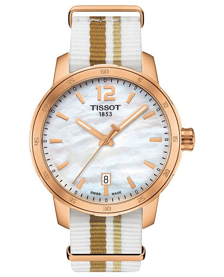 Часы Tissot T-Sport Quickster T095.410.37.117.00 — мужские, перламутровый