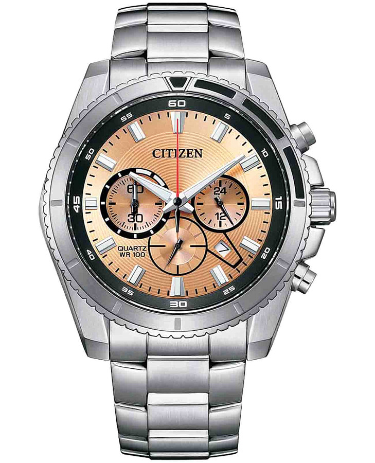 Часы Citizen Chronograph AN8200-50X — мужские, оранжевый