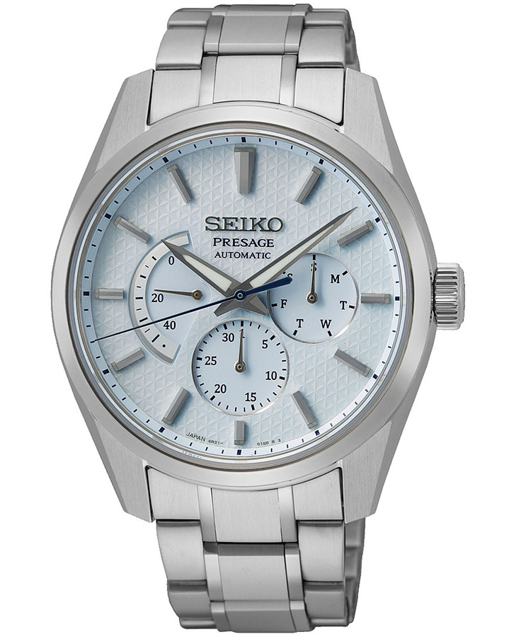 Часы Seiko Presage Sharp Edged Series SPB305 — мужские, голубой