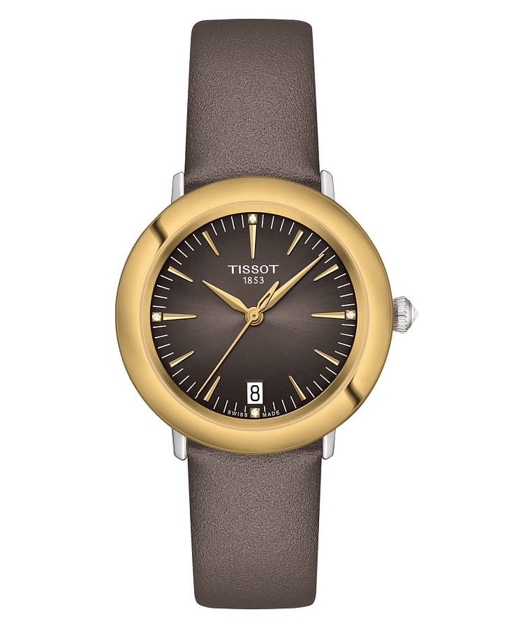 Часы Tissot T-Gold Glendora 18K Gold T929.210.46.066.00 — женские, коричневый