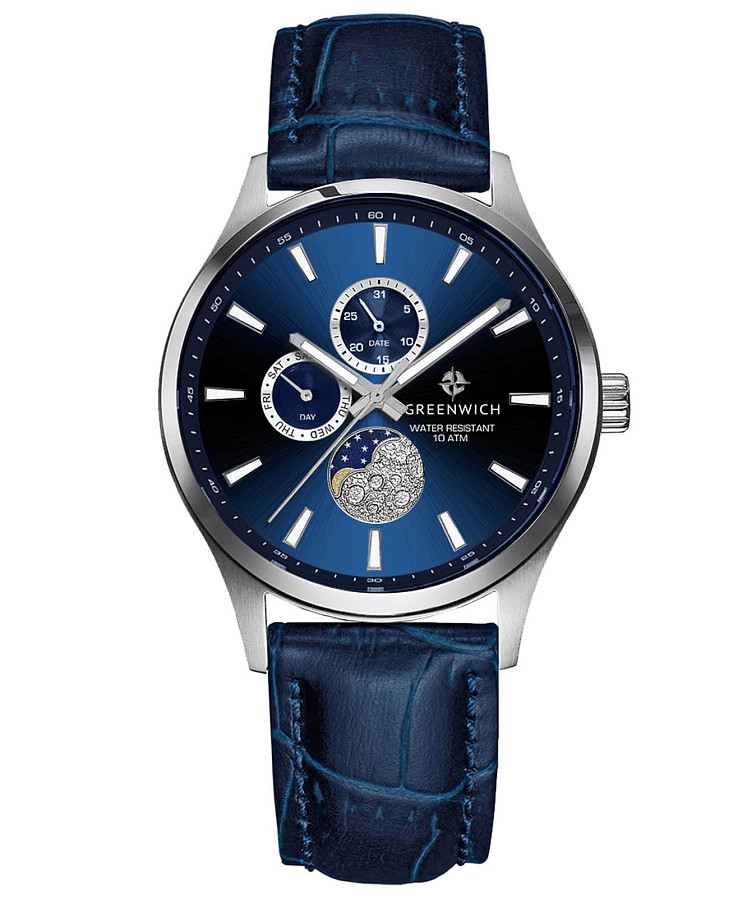 Часы Greenwich Moon Walker GW 058.16.36 — мужские, синий