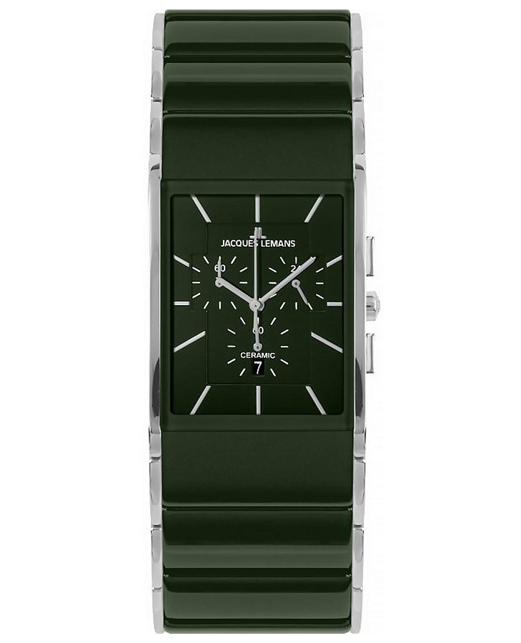 Часы Jacques Lemans High Tech Ceramic 1-1941G — мужские, зеленый