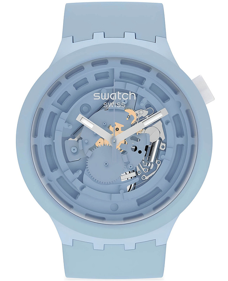 Часы Swatch Big Bold Bioceramic Lacquered SB03N100 — мужские, голубой