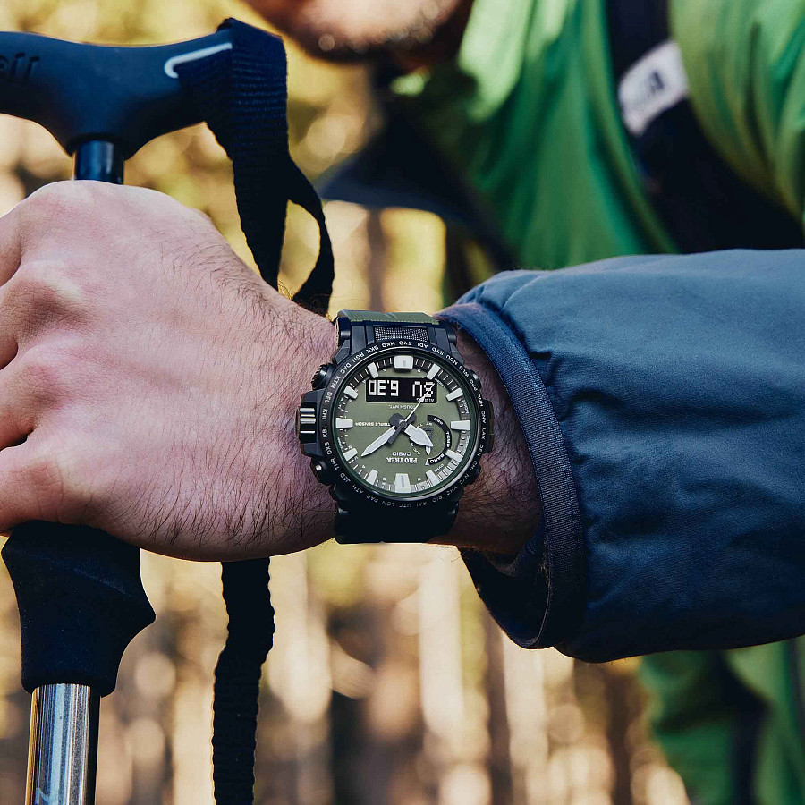 Часы Casio Pro Trek PRW-61Y-3 — кварцевые, сталь металл пластик