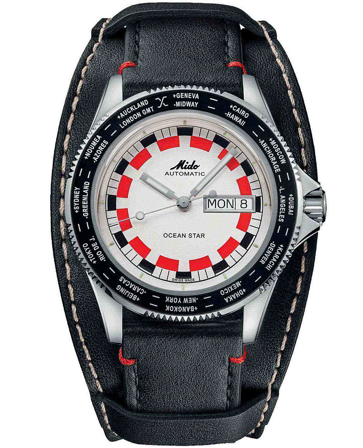 Часы Mido Ocean Star Worldtimer M026.830.16.030.00 — мужские, белый