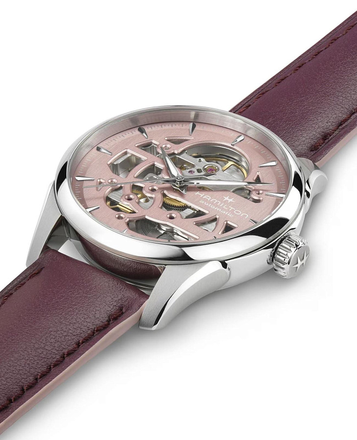 Часы Hamilton Jazzmaster Skeleton Lady Auto H32265870 — женские, фиолетовый