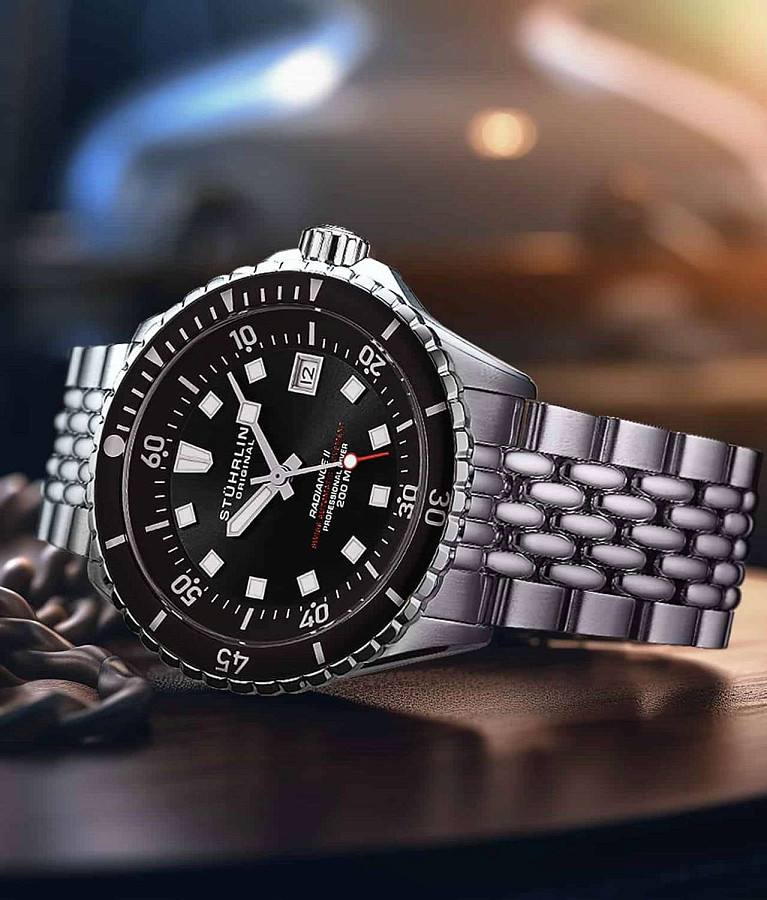 Часы Stuhrling Aquadiver 1009.01 — механические, металл сталь