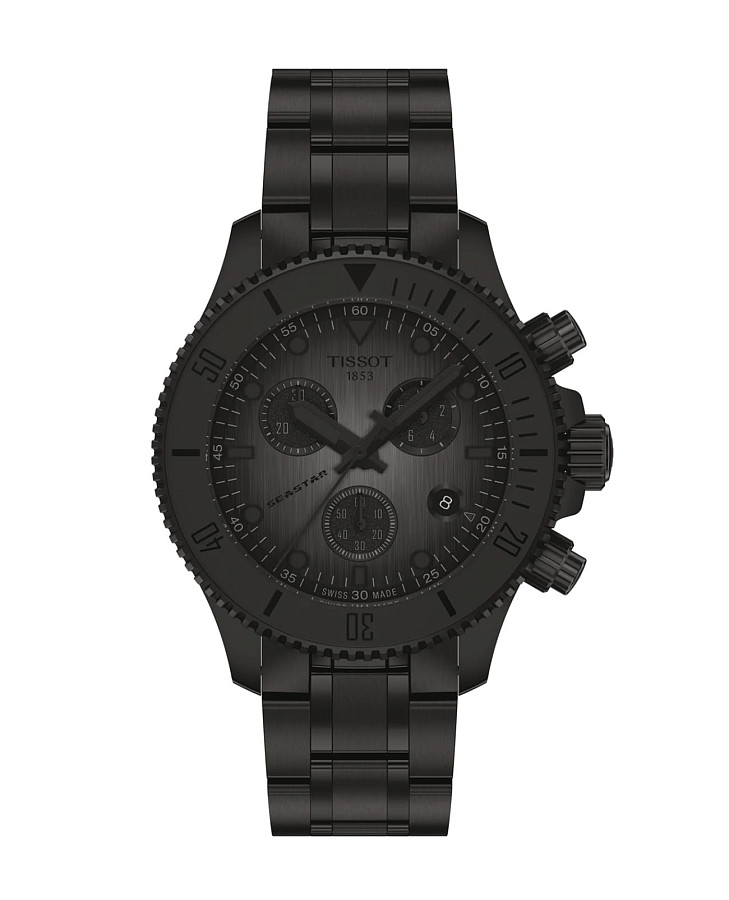 Часы Tissot Seastar 1000 Quartz Chronograph 38mm T120.217.33.061.00 — мужские, черный