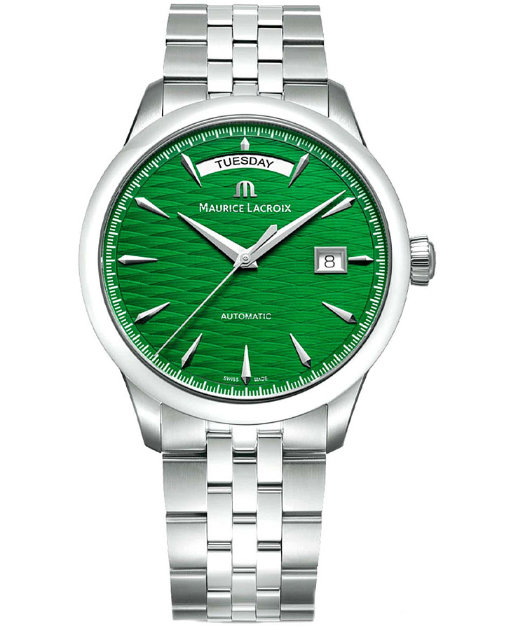 Часы Maurice Lacroix 1975 Automatic Vagues Du Jura Green 756058-SS002-630-1 — мужские, зеленый