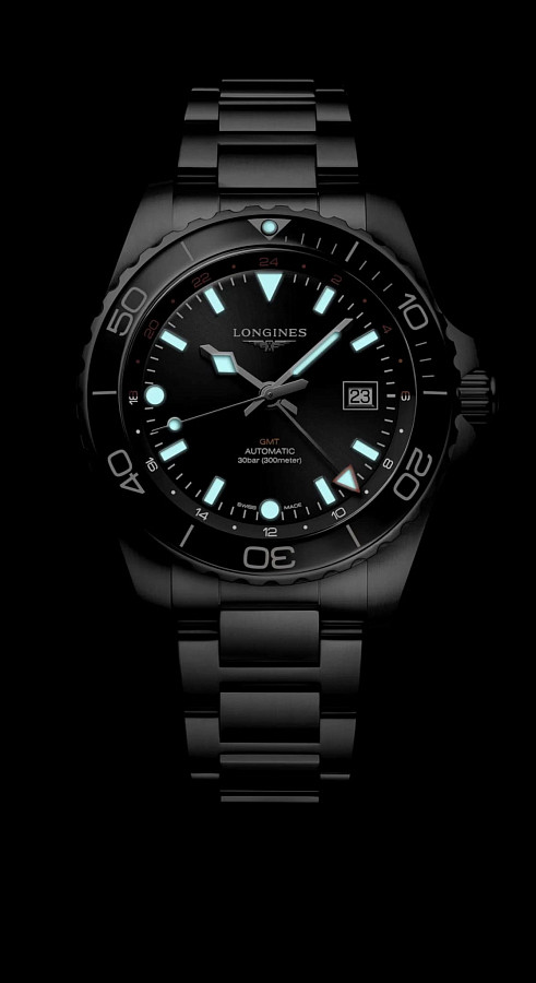 Часы Longines Hydroconquest GMT L3.890.4.56.6 — Швейцария, механические