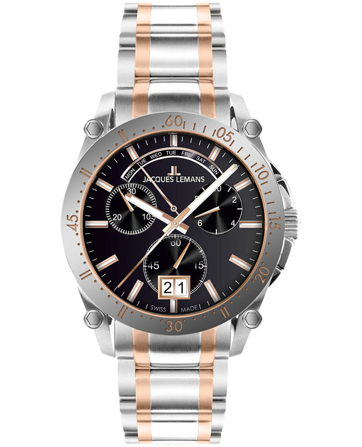 Часы Jacques Lemans Derby 1-2198G — мужские, черный