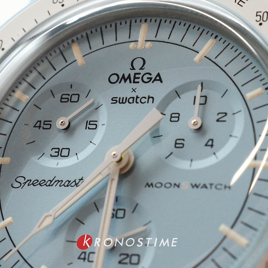 Часы Swatch x Omega Bioceramic Moonswatch Mission to Uranus SO33L100 — мужские, нейлон