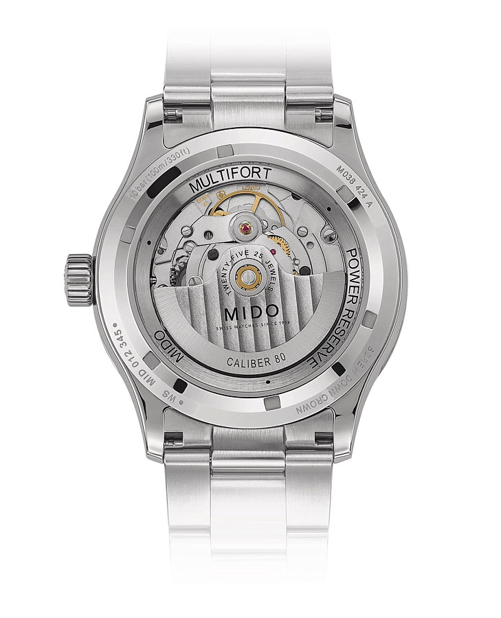 Часы Mido Multifort Power Reserve M038.424.11.041.00 — механические, сталь металл