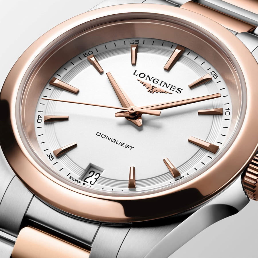 Часы Longines Conquest 34 mm L3.460.3.18.7 — нержавеющая сталь с pvd-покрытием, женские