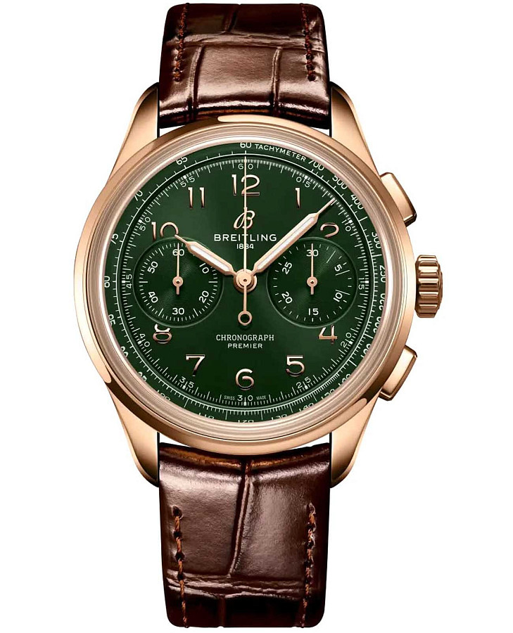 Часы Breitling Premier B09 Chronograph 40 RB0930361L1P1 — мужские, зеленый