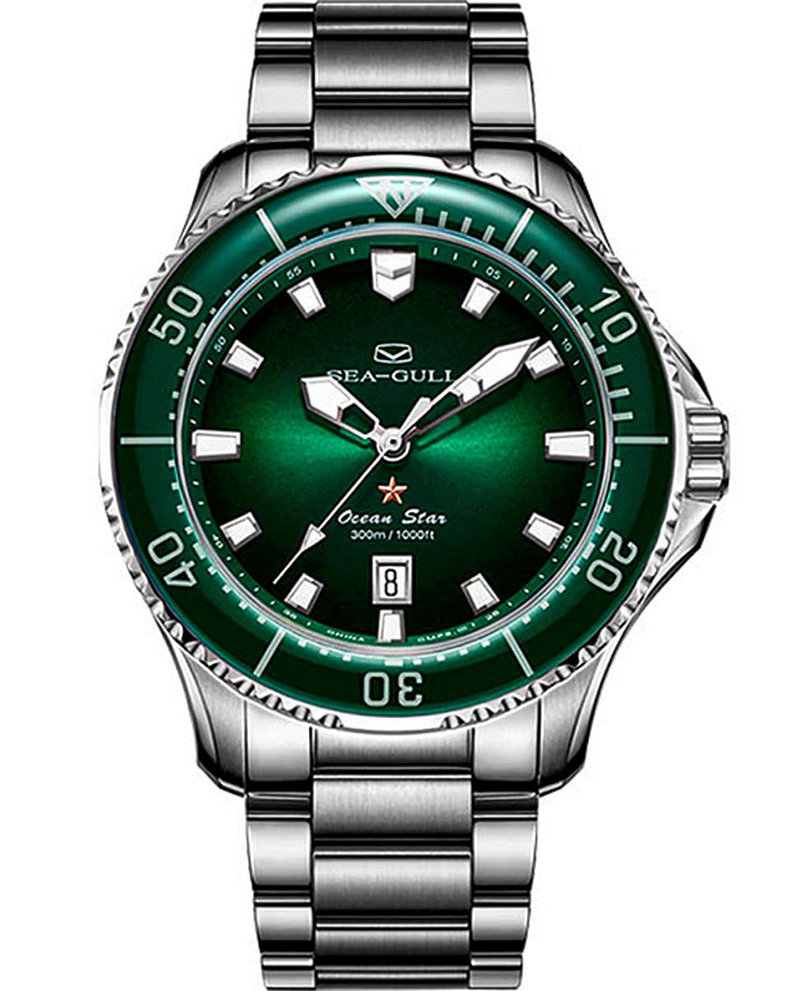 Часы Seagull Ocean Star 816.92.1210 — мужские, зеленый