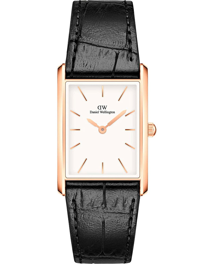 Часы Daniel Wellington Bound Black Crocodile Rose Gold DW00100698 — женские, белый