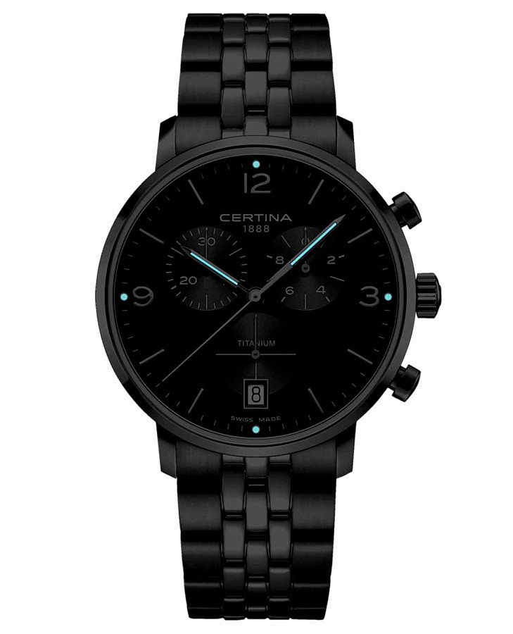 Часы Certina DS Caimano Chronograph C035.417.44.087.00 — кварцевые, титан