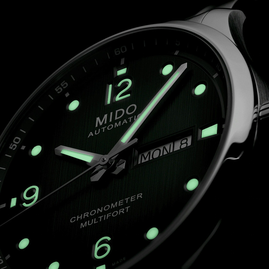 Часы Mido Multifort M Chronometer M038.431.11.097.00 — зеленый, металл сталь