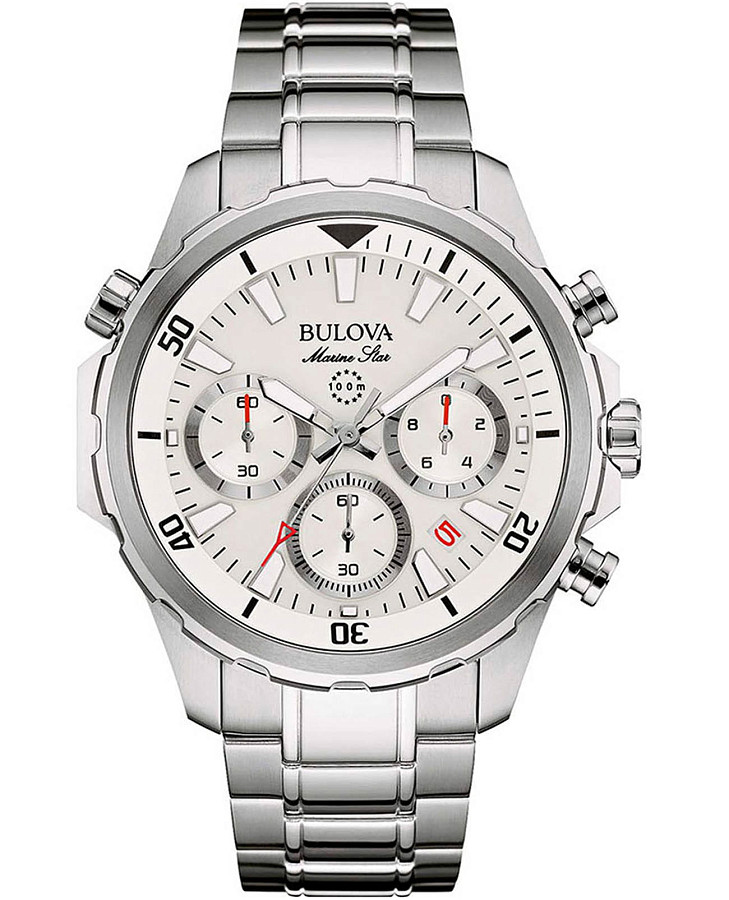 Часы Bulova Marine Star 96B255 — мужские, белый