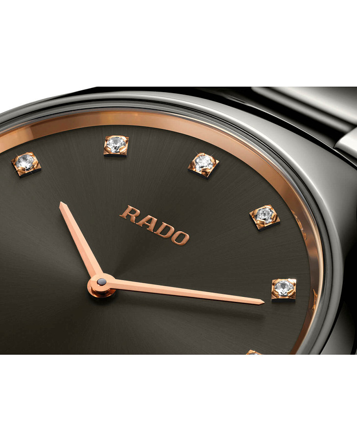 Часы Rado True Thinline Diamonds R27956722 — кварцевые, керамика металл сталь