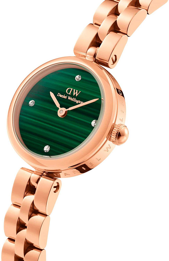 Часы Daniel Wellington Elan Lumine Malachite Rose Gold DW00100721 — кварцевые, сталь металл