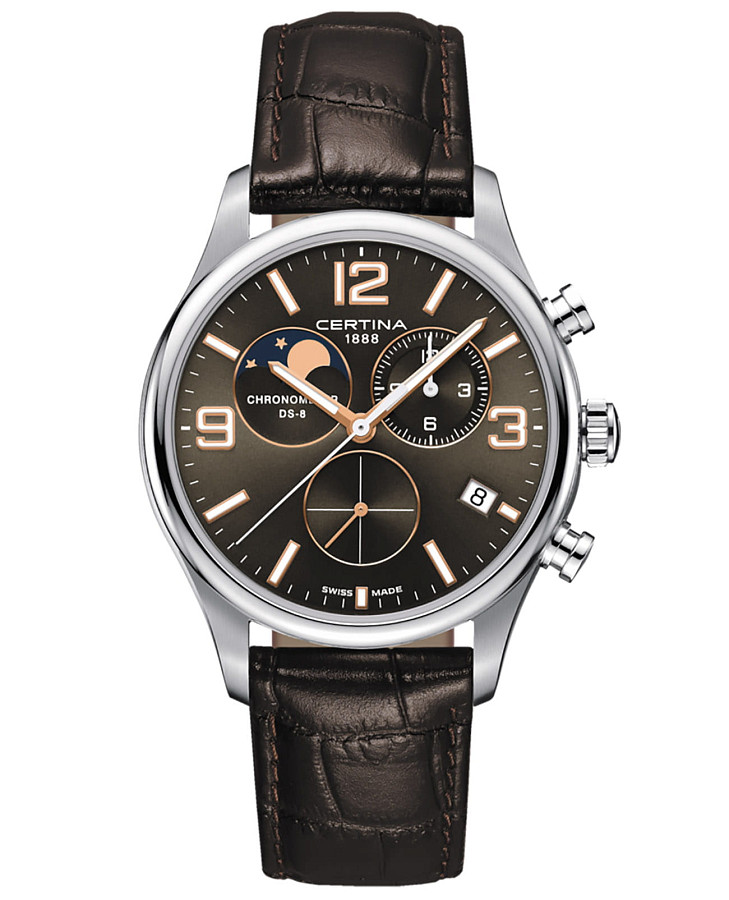 Часы Certina DS-8 Moon Phase C033.460.16.087.00 — мужские, коричневый