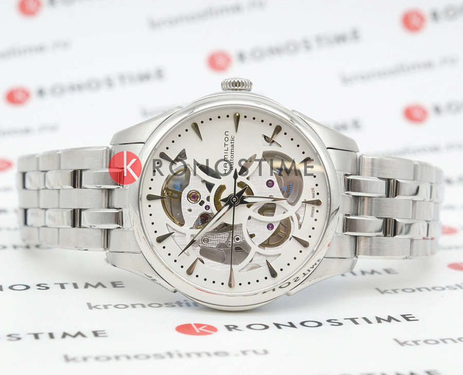 Часы Hamilton Jazzmaster Viewmatic Skeleton Lady Auto H32405111 — механические, сталь металл