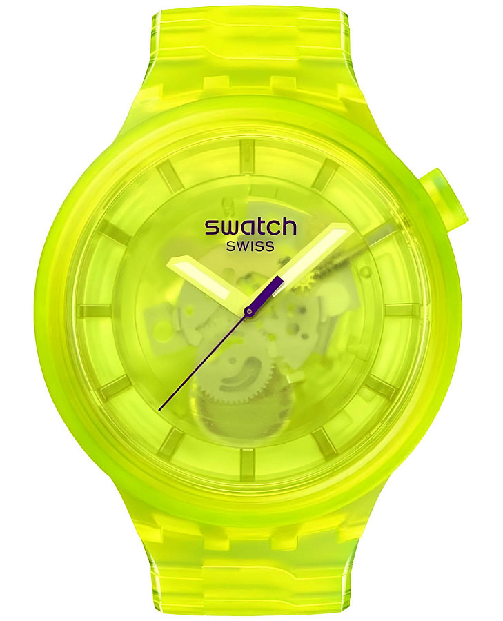 Часы Swatch Big Bold Biosourced Lacquered SB05J103 — мужские, желтый