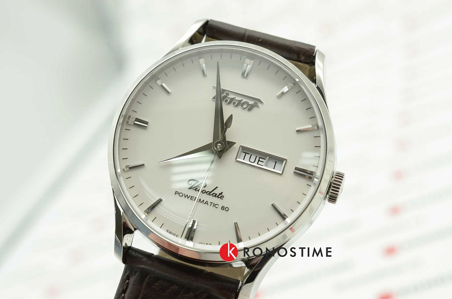 Часы Tissot Heritage Visodate Powermatic 80 T118.430.16.271.00 — белый, сталь металл