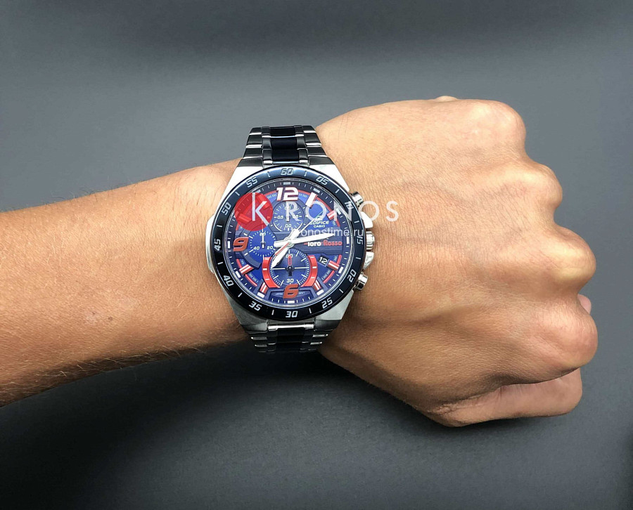 Часы Casio Edifice EFR-564TR-2A — синий, сталь металл