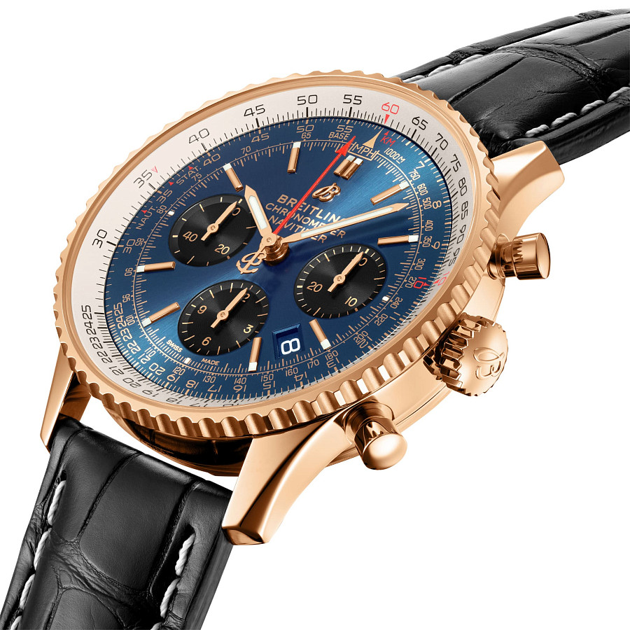 Часы Breitling Navitimer B01 Chronograph 43 RB0121211C1P1 — механические, золото
