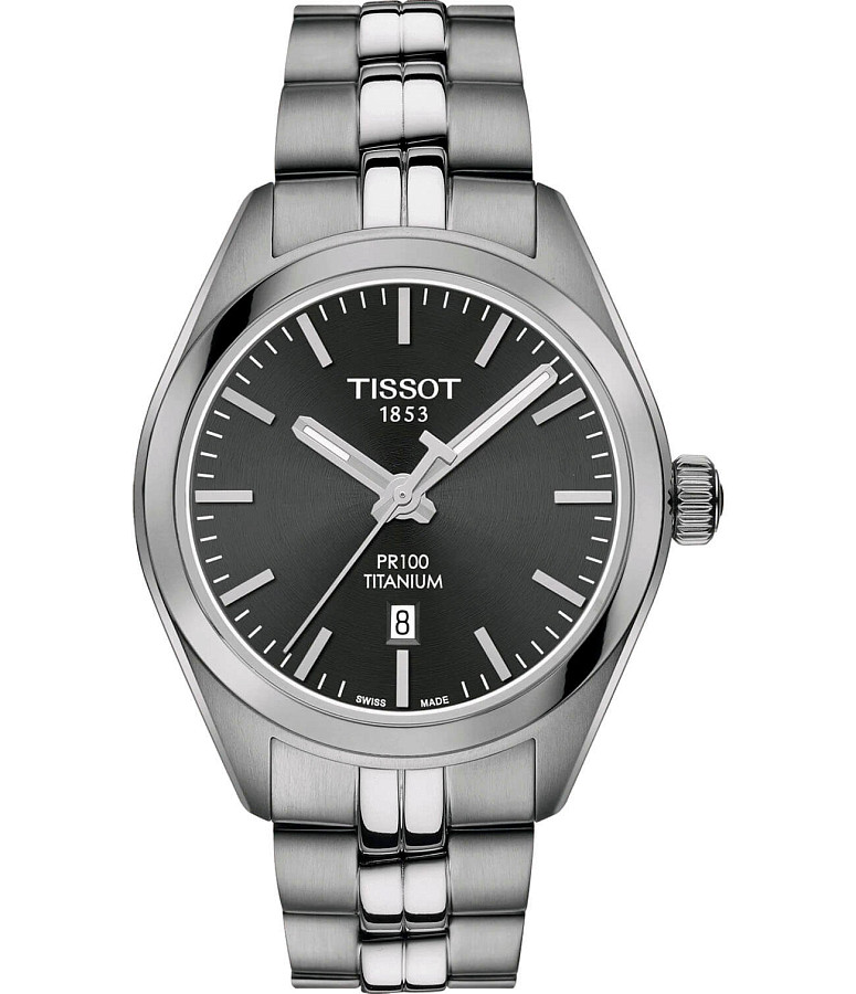 Часы Tissot PR 100 Titanium Quartz Lady T101.210.44.061.00 — женские, серый