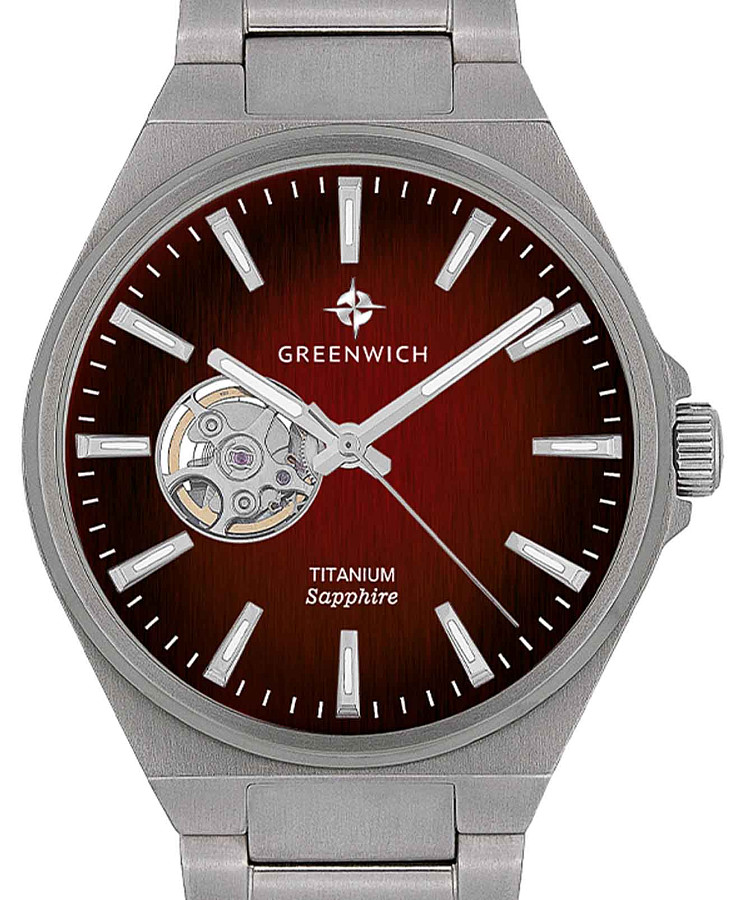 Часы Greenwich Titanium GW 084.10.35 — механические, металл титан