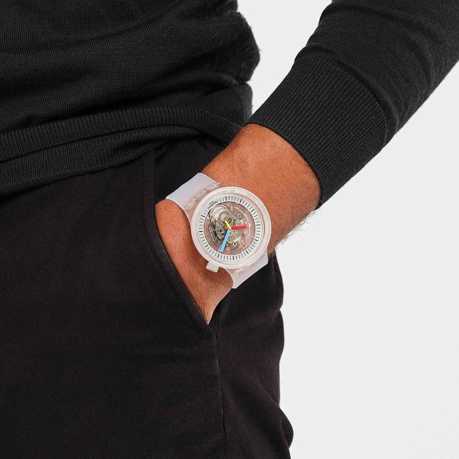Часы Swatch Big Bold Lacquered SB01K100 — белый, пластик