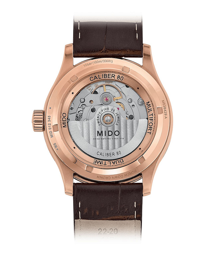 Часы Mido Multifort Dual Time M038.429.36.061.00 — механические, сталь металл
