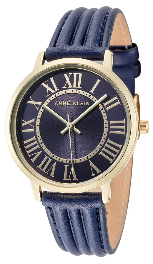 Часы Anne Klein Leather 3836GPNV — женские, синий
