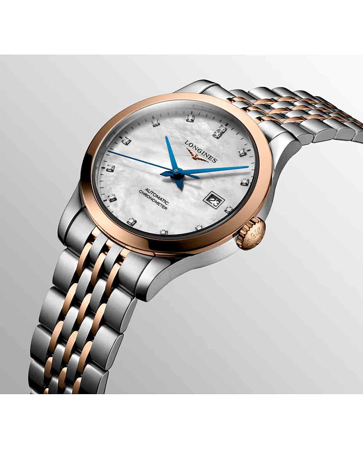 Часы Longines Record Collection L2.321.5.87.7 — женские, нержавеющая сталь + золото 18к