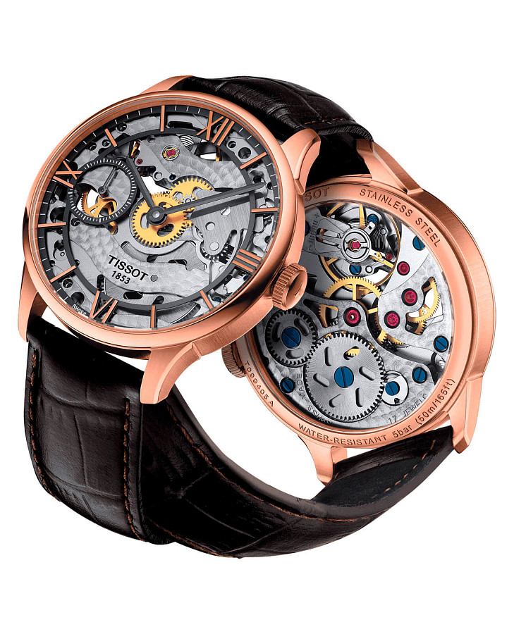 Часы Tissot Chemin des Tourelles Squelette T099.405.36.418.00 — кожаный, мужские