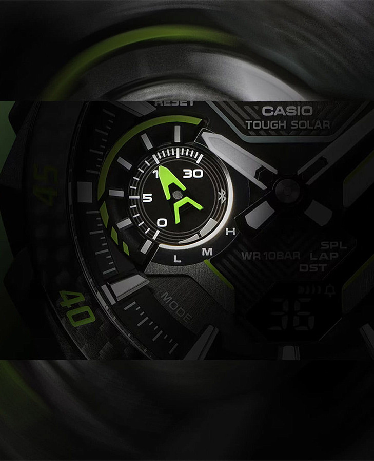 Часы Casio Edifice ECB-2200RC-1A3 — мужские, нержавеющая сталь с ip-покрытием